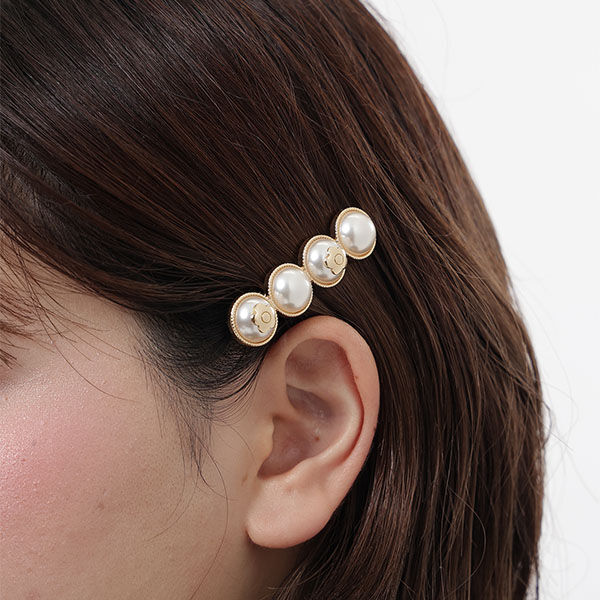 MARY QUANT「オーナメント4パール ワニクリップ」|ヘアゴム・シュシュ|ゴールド