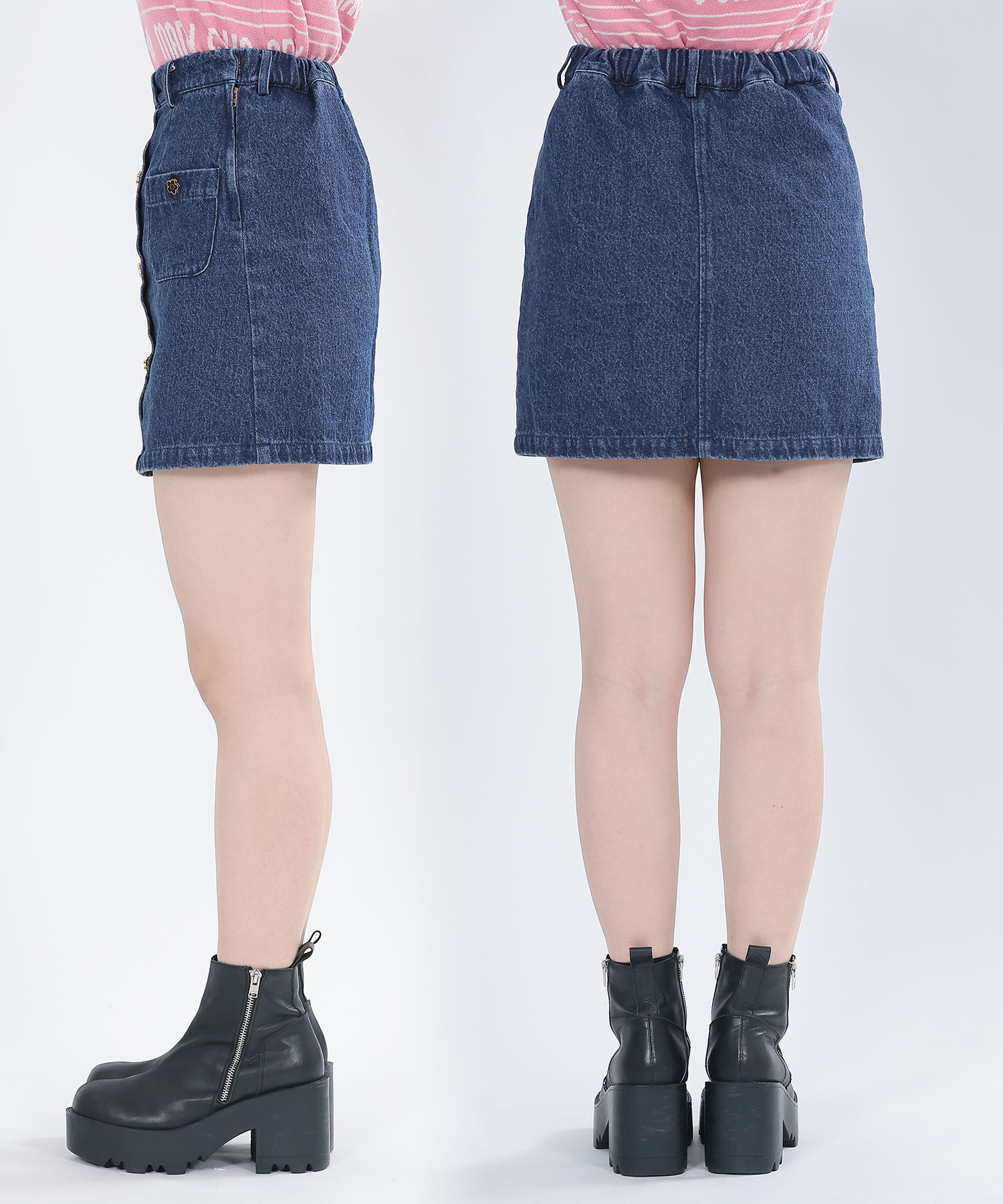 MARY QUANT「エポデイジーボタンデニムミニ スカート」|スカート|