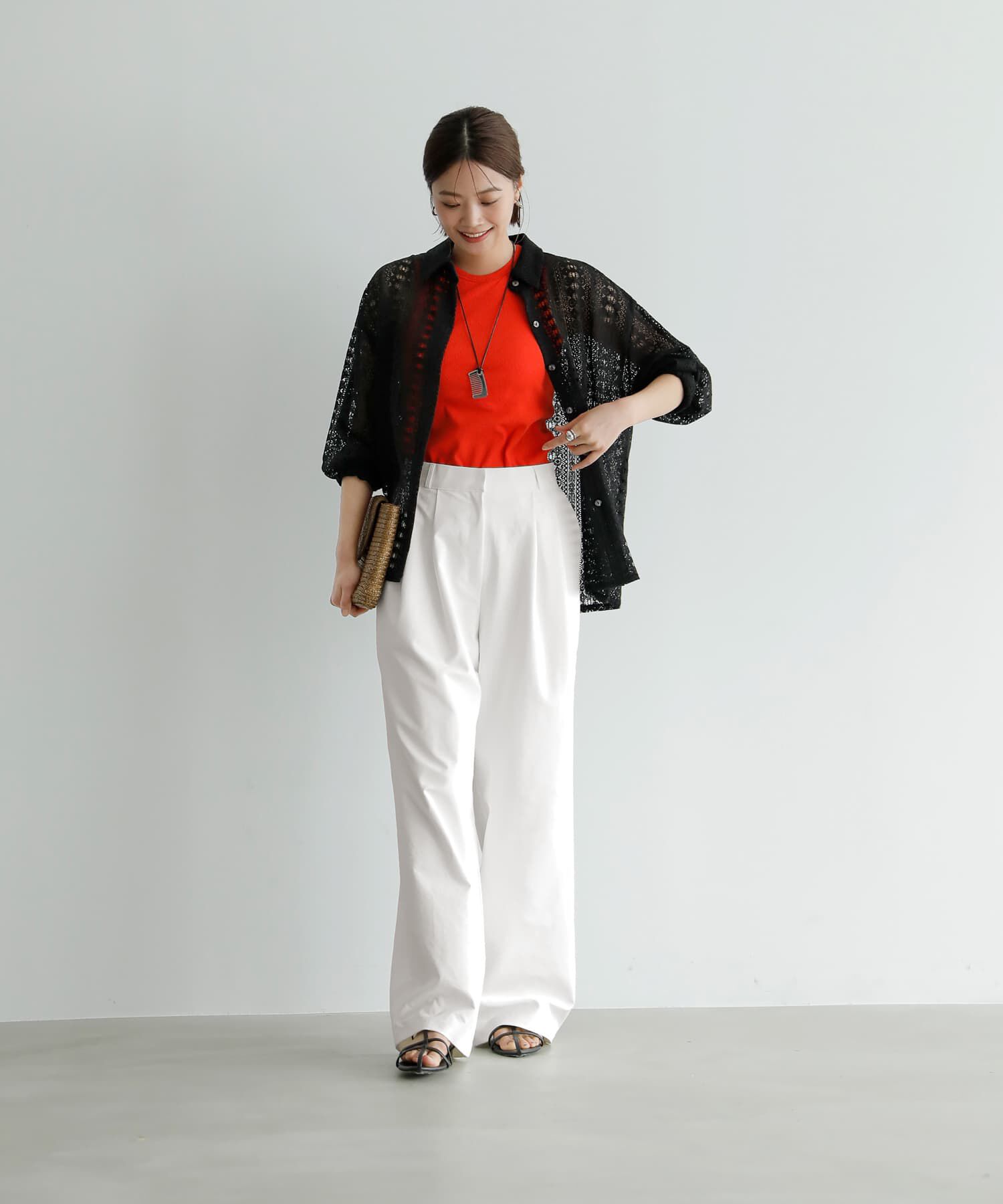 STYLE DELI「甘くならない縦模様コットンレースシャツ」|シャツ・ブラウス|