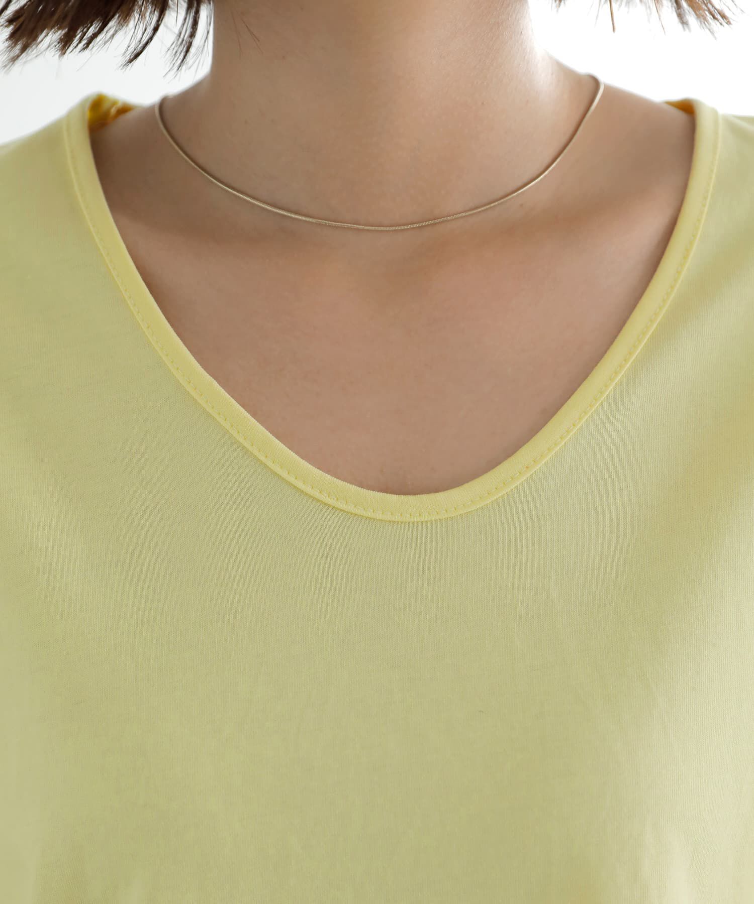 STYLE DELI「デコルテが開いたヌケ感５分袖Tシャツ」|Tシャツ・カットソー|