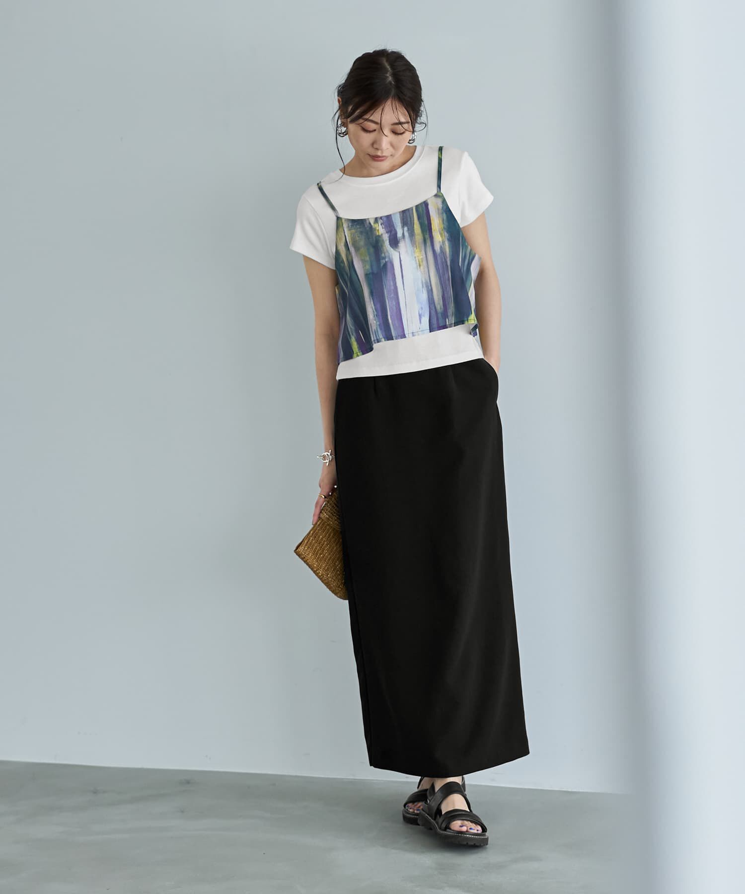 STYLE DELI「伸縮するマキシ丈ナロースカート」|スカート|