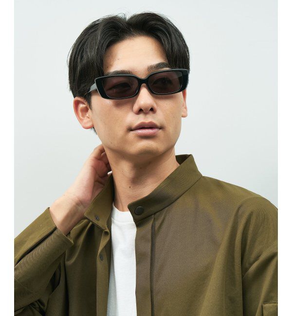  「【WEB限定】スクエア型 サングラス｜Y2K│紫外線対策│Zoff 横長 韓国ファッション」|サングラス|ブラック