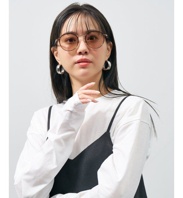  「ボストン型 調光サングラス｜UNITED ARROWS ﾚﾝｽﾞの色が変わる UVカット 紫外線対策 ユナイテッドアローズ」|サングラス|濃ブラウン1