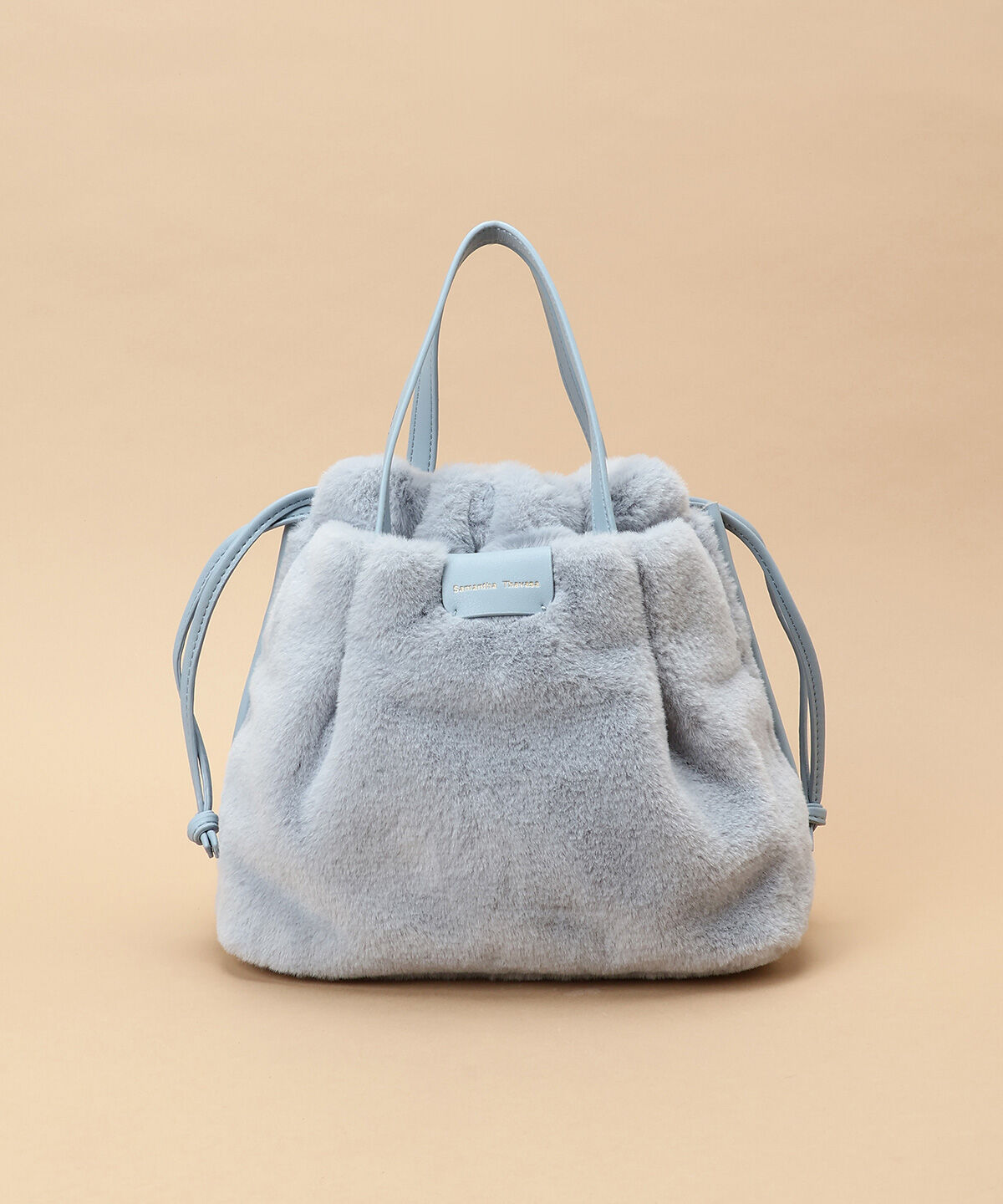 Samantha Thavasa「ファー巾着バッグ」|ハンドバッグ|ダルブルー