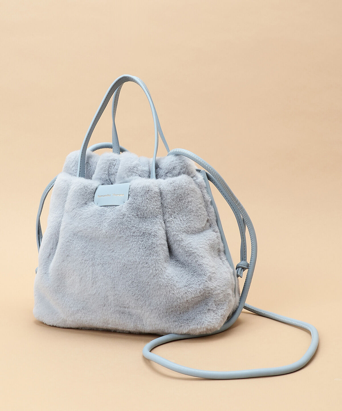 Samantha Thavasa「ファー巾着バッグ」|ハンドバッグ|