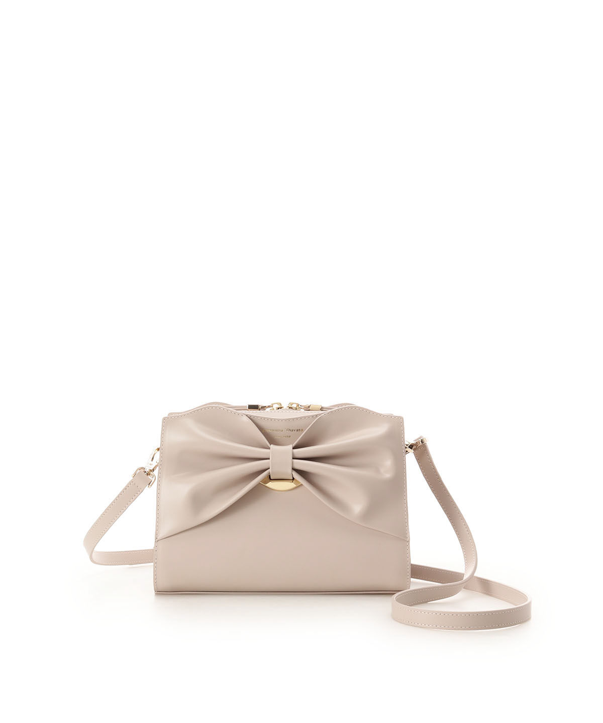Samantha Thavasa「ドレープリボンレザーショルダーバッグ」|ショルダー・メッセンジャー|ベージュ