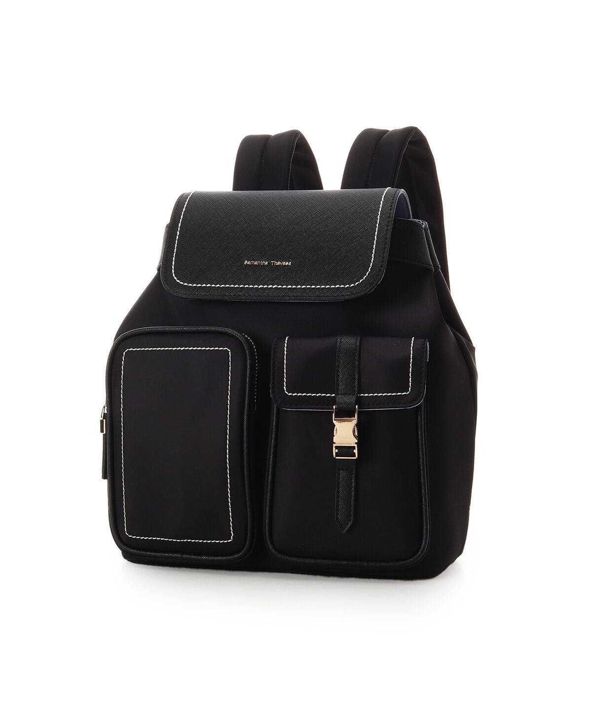 Samantha Thavasa「ナイロン&times;合皮 リュック」|リュック|ブラック