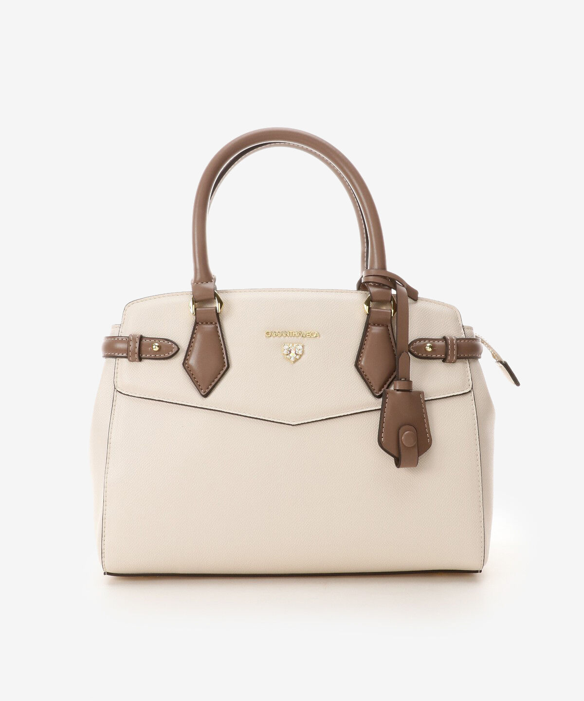 Samantha Vega「ハートビジュー付きハンドバッグ」|ハンドバッグ|オフホワイト