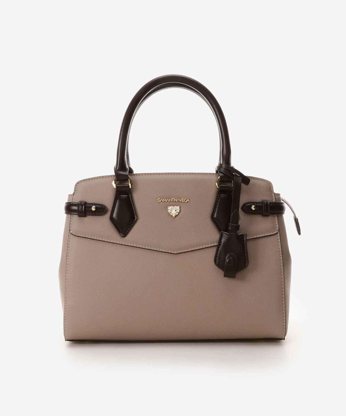 Samantha Vega「ハートビジュー付きハンドバッグ」|ハンドバッグ|モカ