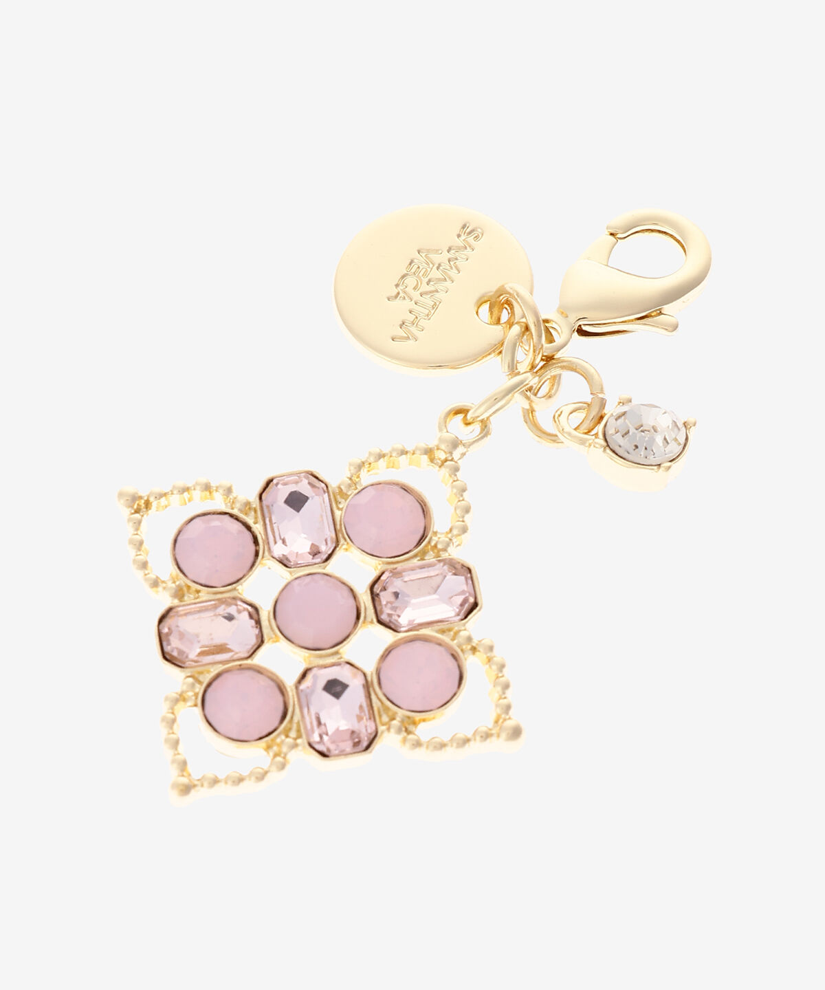 Samantha Vega「ダイヤカットファスナーチャーム」|チャーム・キーホルダー|ピンク