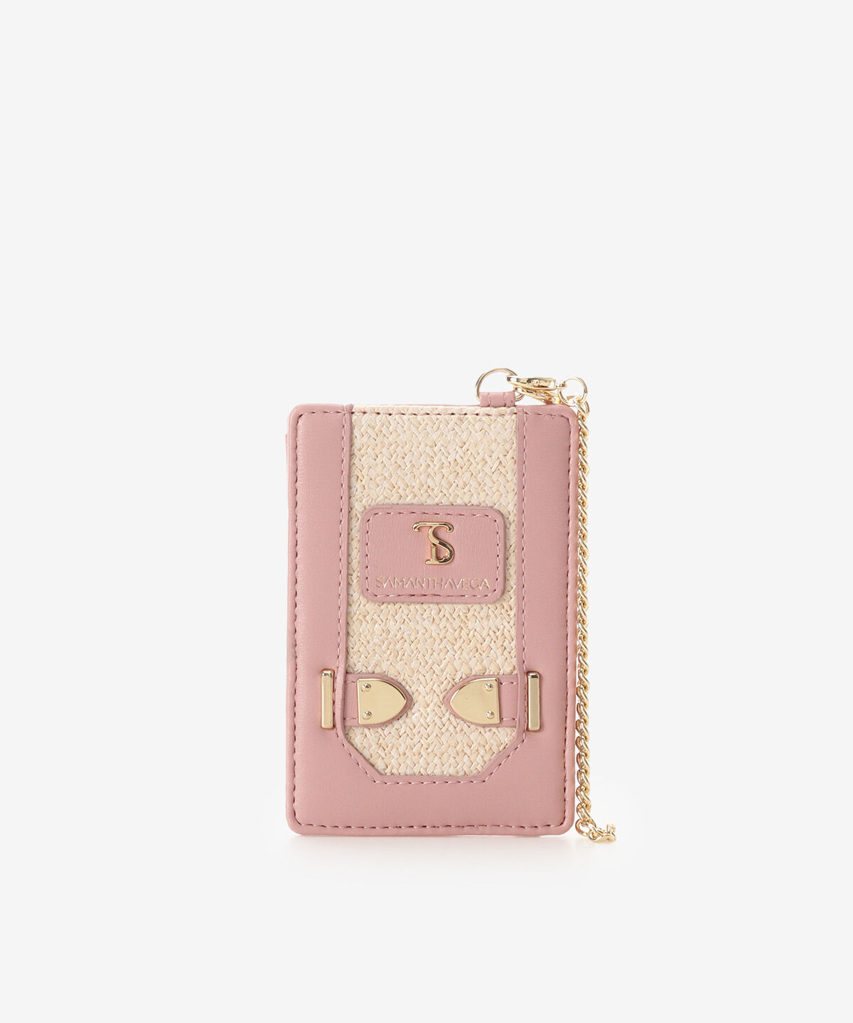 Samantha Vega「パナマ風ベルト金具パスケース」|定期入れ|ピンク