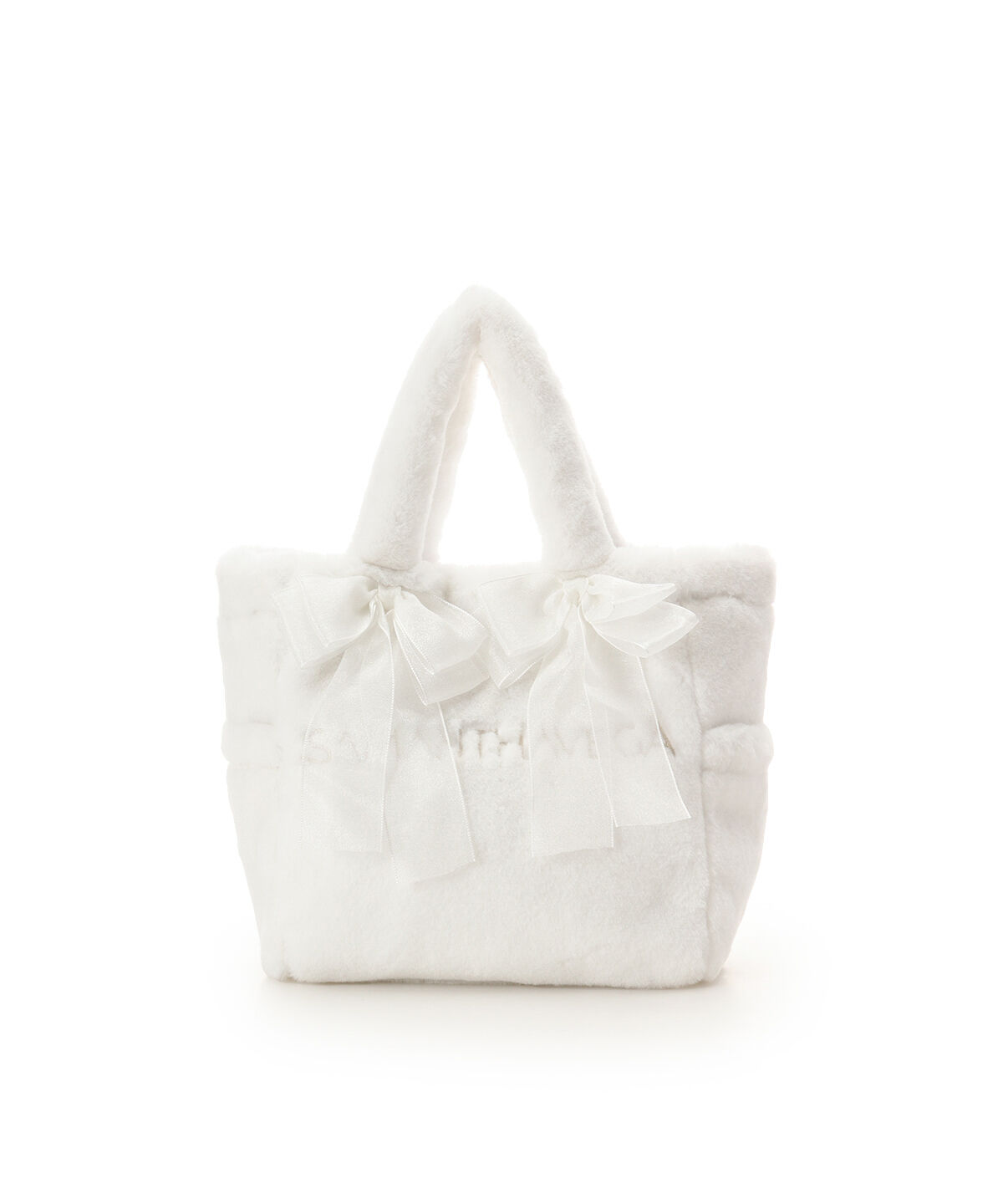 Samantha Vega「シフォンリボンファーハンドバッグ」|ハンドバッグ|ホワイト