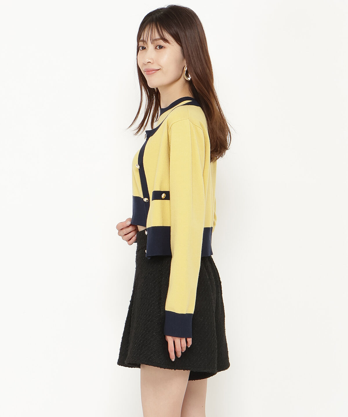 アンドクチュール「配色ニットアンサンブル」|カーディガン|