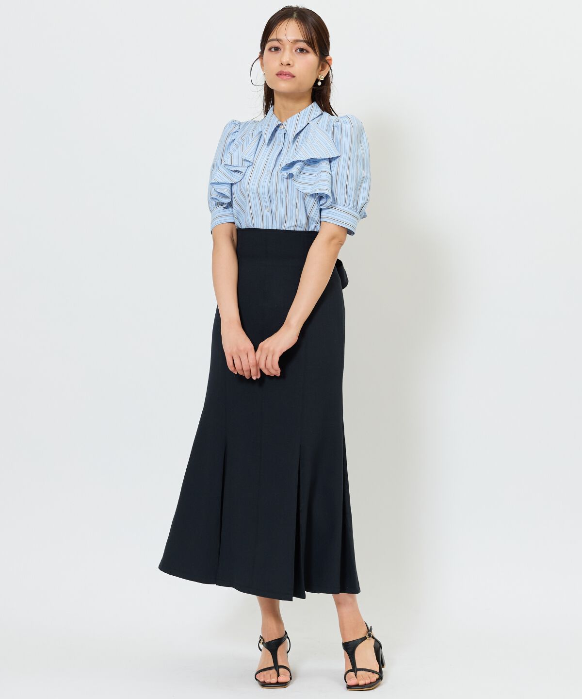 アンドクチュール「バックリボンマーメイドスカート」|フレア|