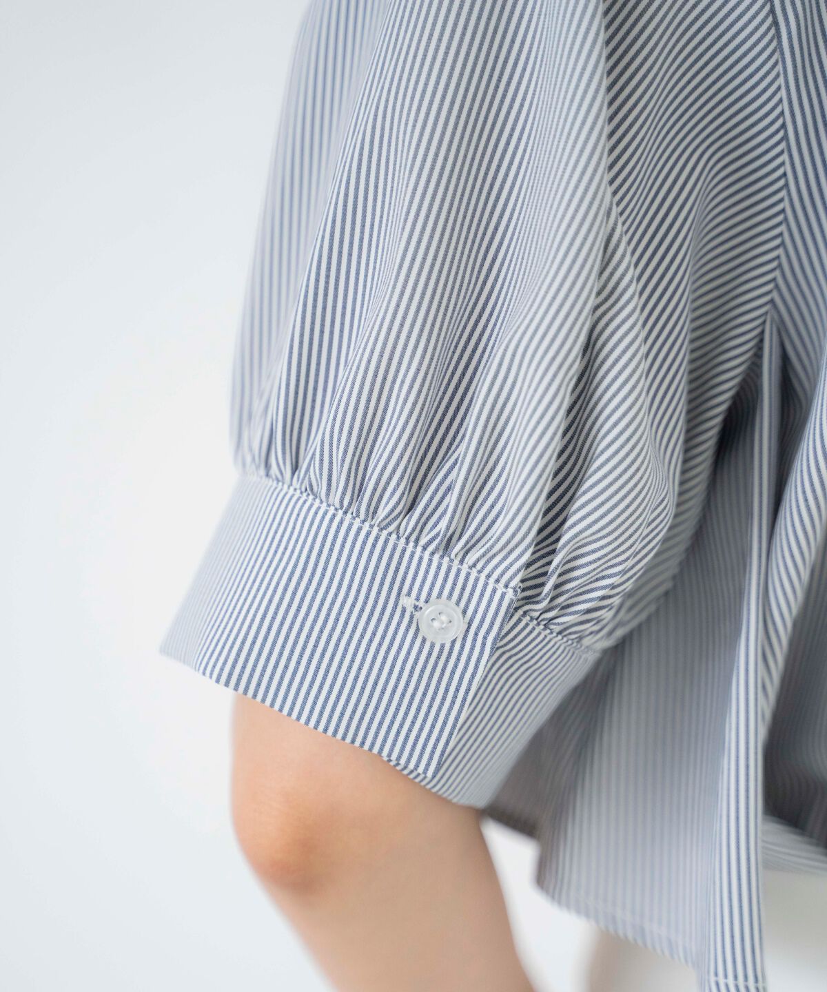 アンドクチュール「ストライプヨークハーフスリーブシャツ」|シャツ・ブラウス|