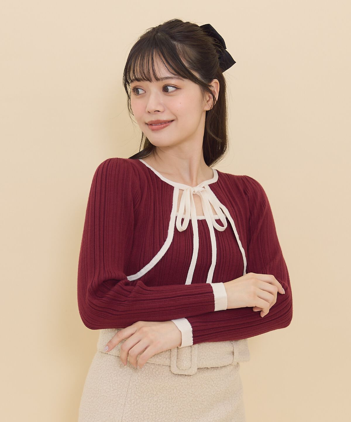 REDYAZEL「ボレロレイヤードデザインニット」|ニット・セーター|