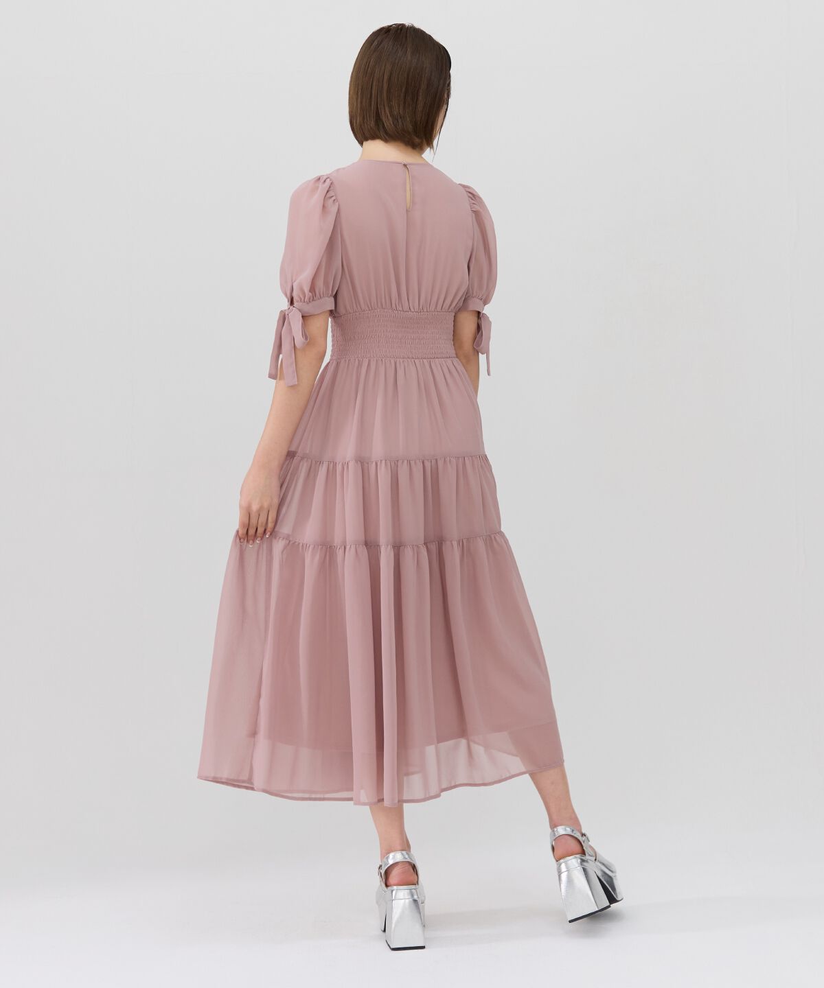 REDYAZEL「リボンスリーブティアードワンピース」|ワンピース|