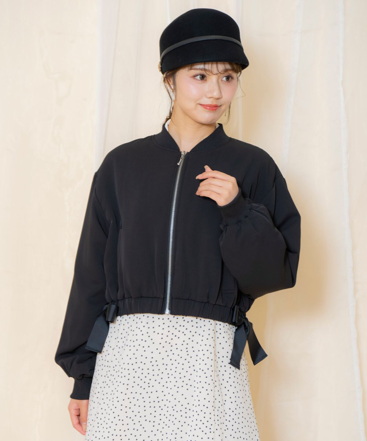 WILLSELECTION「サイドリボンコンパクト中綿ブルゾン」|ブルゾン・スタジャン|