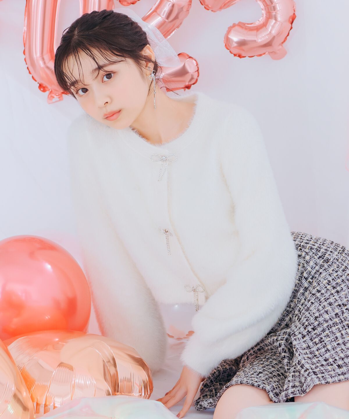 WILLSELECTION「リボンモチーフシャギーカーディガン」|カーディガン|