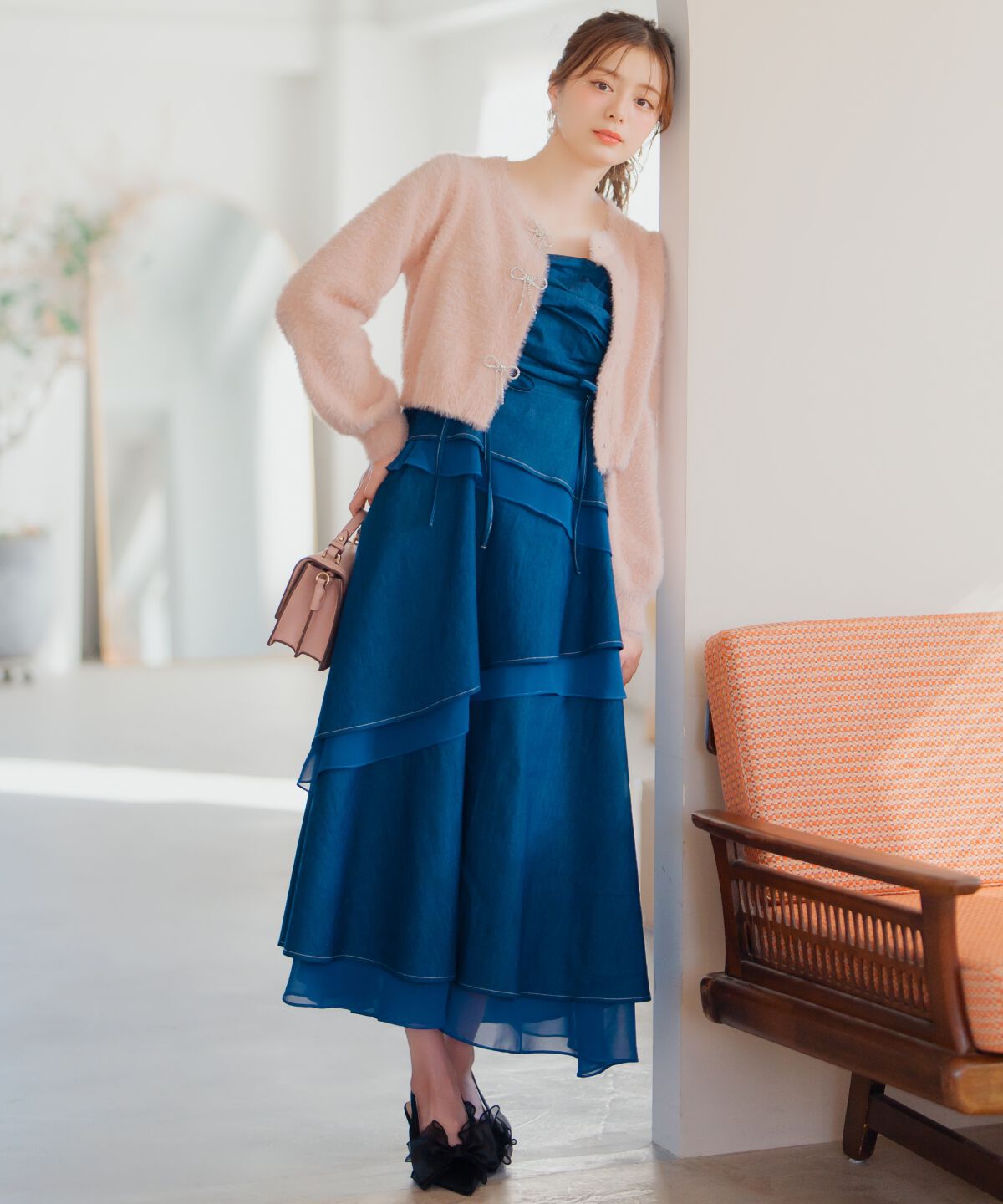 WILLSELECTION「リボンモチーフシャギーカーディガン」|カーディガン|