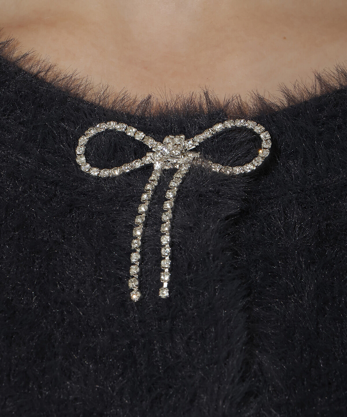 WILLSELECTION「リボンモチーフシャギーカーディガン」|カーディガン|