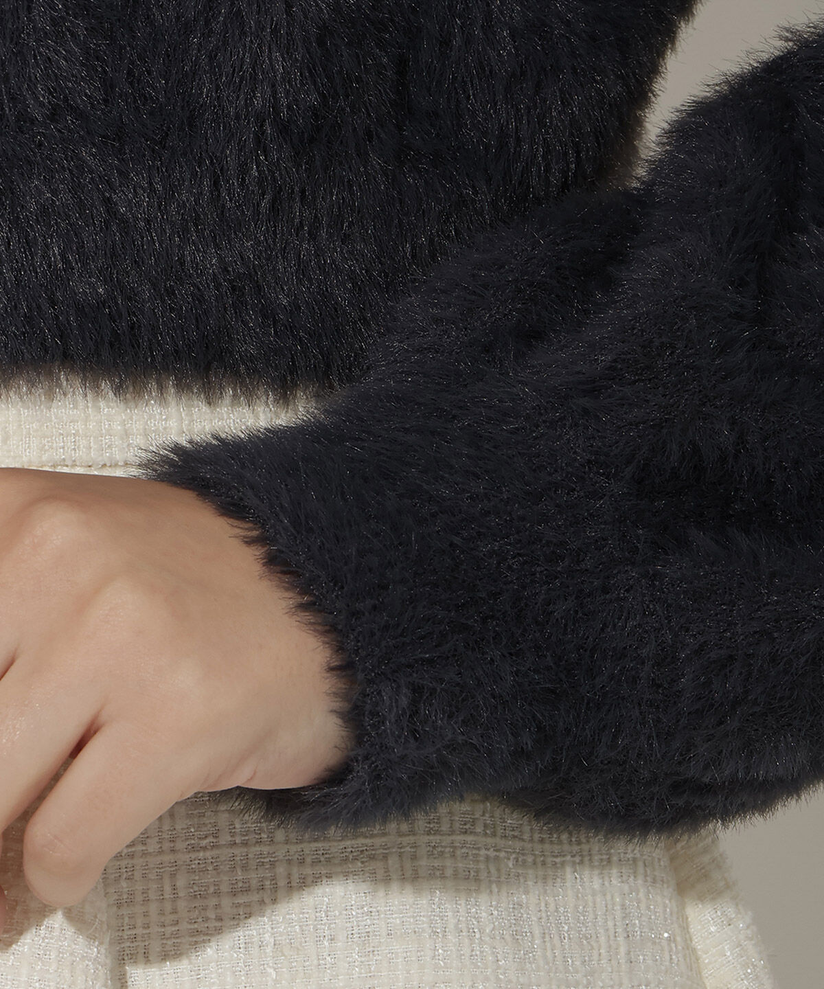 WILLSELECTION「リボンモチーフシャギーカーディガン」|カーディガン|