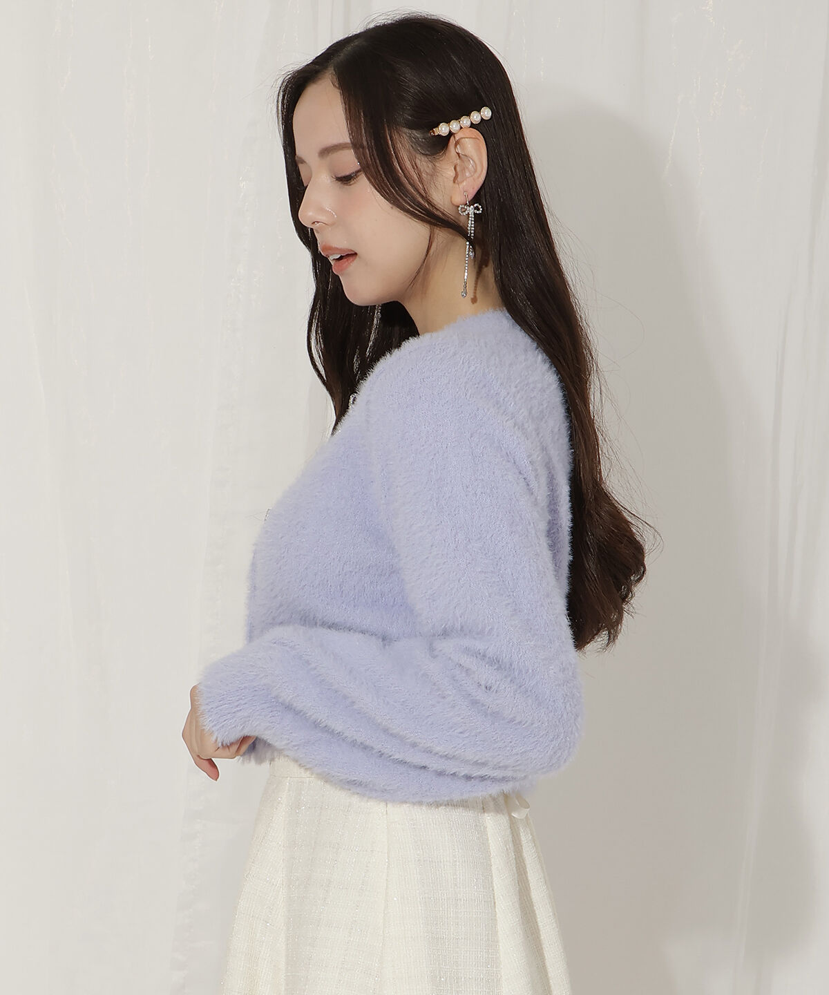 WILLSELECTION「リボンモチーフシャギーカーディガン」|カーディガン|