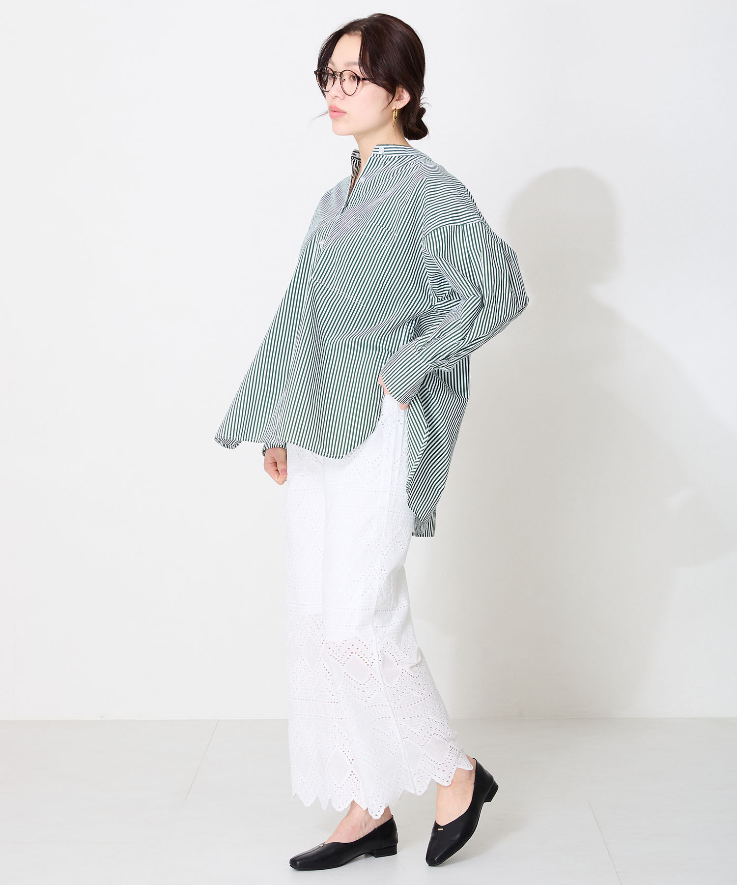 ORiental TRaffic「ゴールドパーツ Vカット バブーシュ /51112 パンプス 通勤靴 柔らかい」|パンプス|