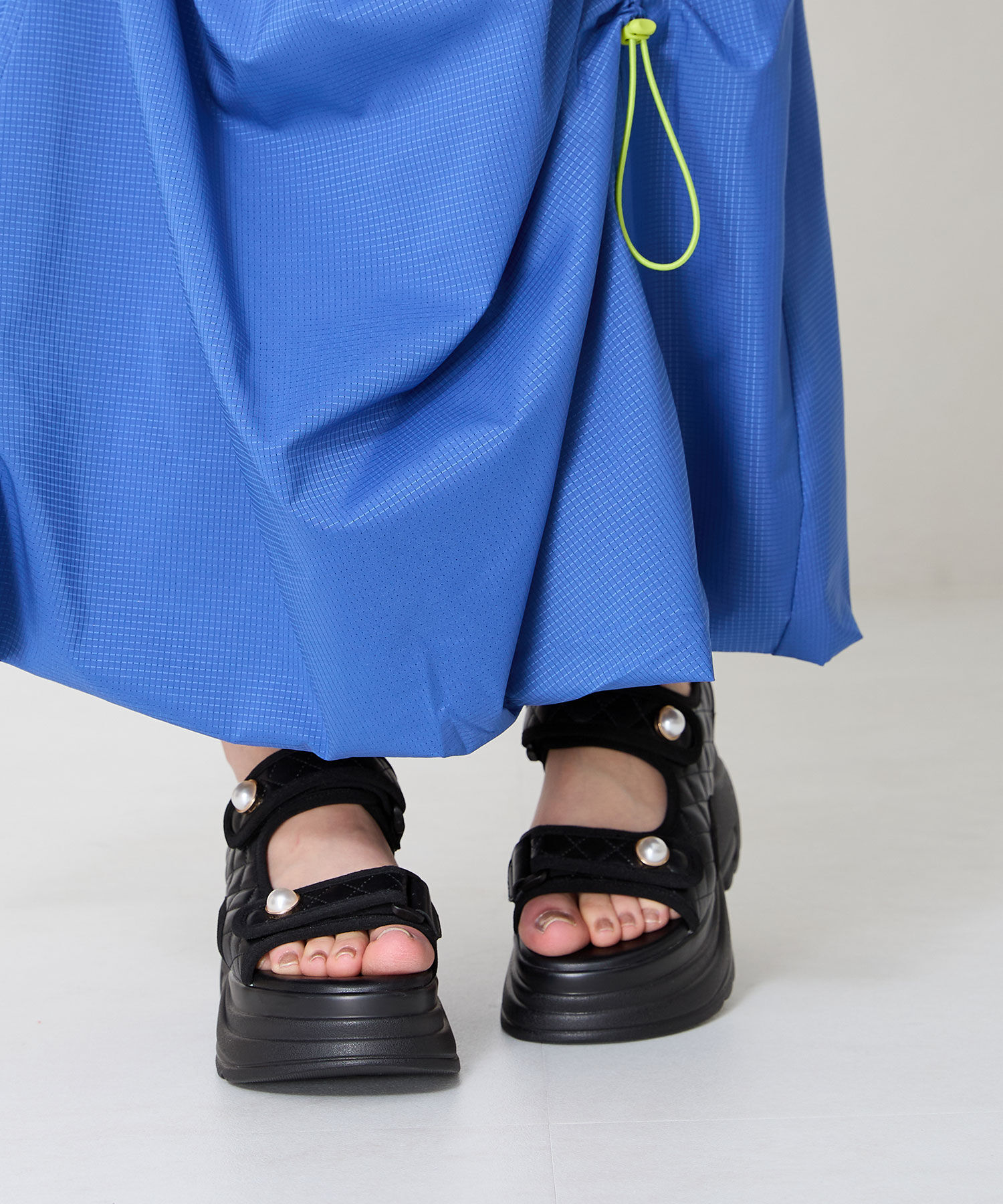 ORiental TRaffic「●2025春夏新作●キルティングパールボタン厚底サンダル/51213 サンダル 厚底 人気」|サンダル|