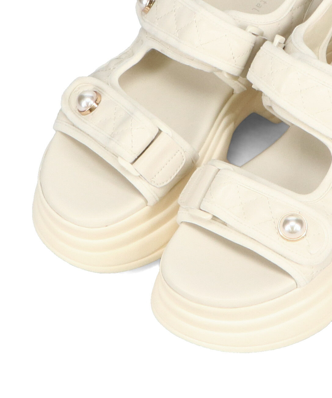 ORiental TRaffic「●2025春夏新作●キルティングパールボタン厚底サンダル/51213 サンダル 厚底 人気」|サンダル|