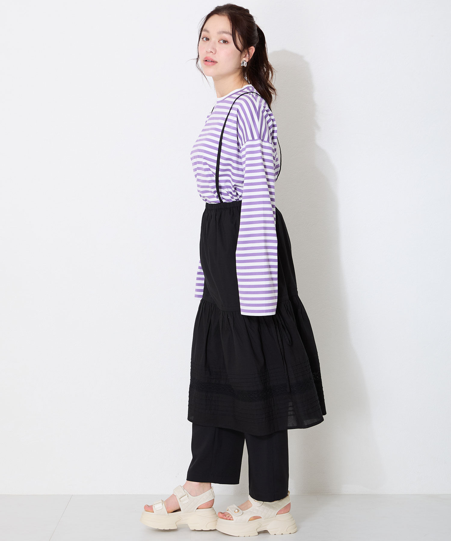 ORiental TRaffic「●2025春夏新作●キルティングパールボタン厚底サンダル/51213 サンダル 厚底 人気」|サンダル|