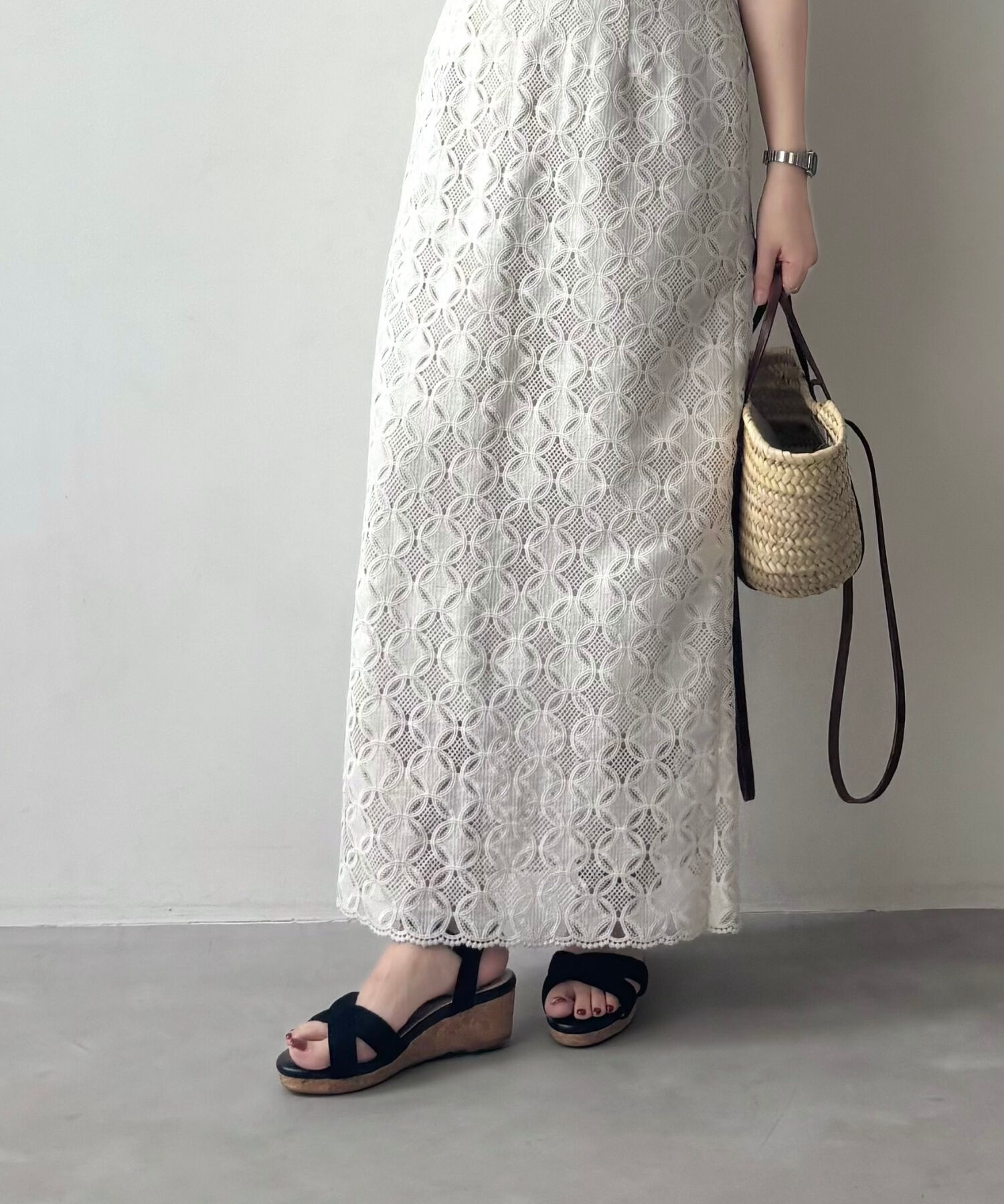 WA Oriental TRaffic「●2025春夏新作●アーモンドトゥクロスウエッジサンダル/52201 サンダル トレンド 人気 クッション」|サンダル|