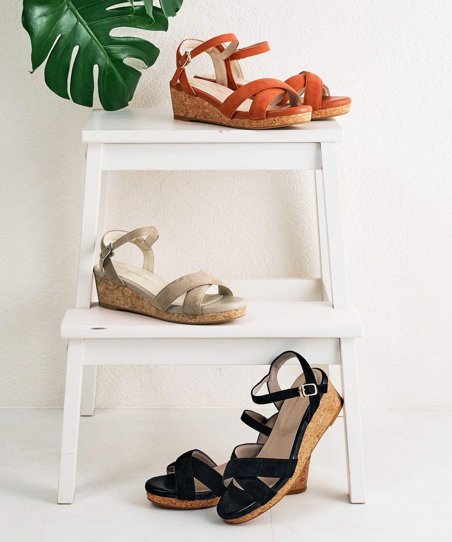 WA Oriental TRaffic「●2025春夏新作●アーモンドトゥクロスウエッジサンダル/52201 サンダル トレンド 人気 クッション」|サンダル|