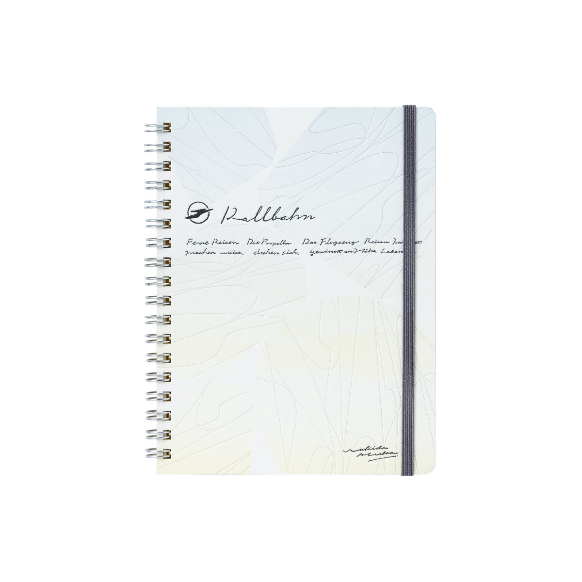 Rollbahn「【直営店限定】Asuka Wakida アート ロルバーン ポケット付メモ L」|アート|B グレー&times;イエロー