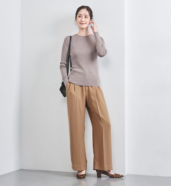 UNITED ARROWS「ポリエステル 2タック ワイドパンツ」|スラックス|