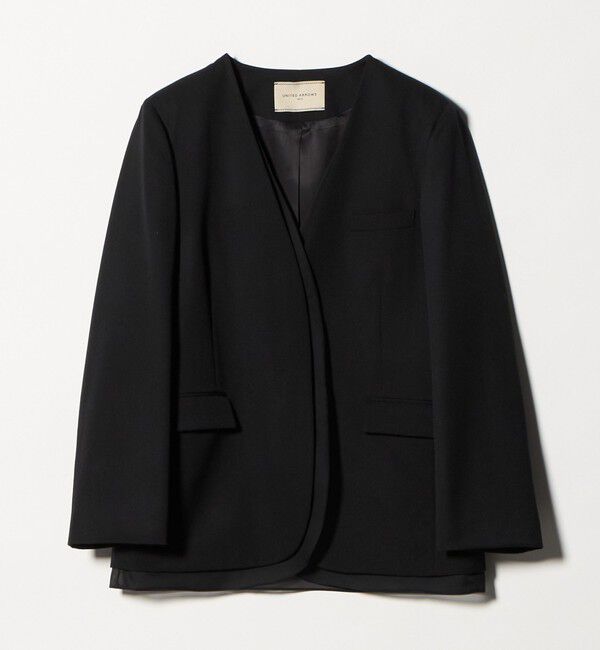 UNITED ARROWS「オーガンジー コンビ ジャケット」|ノーカラージャケット|