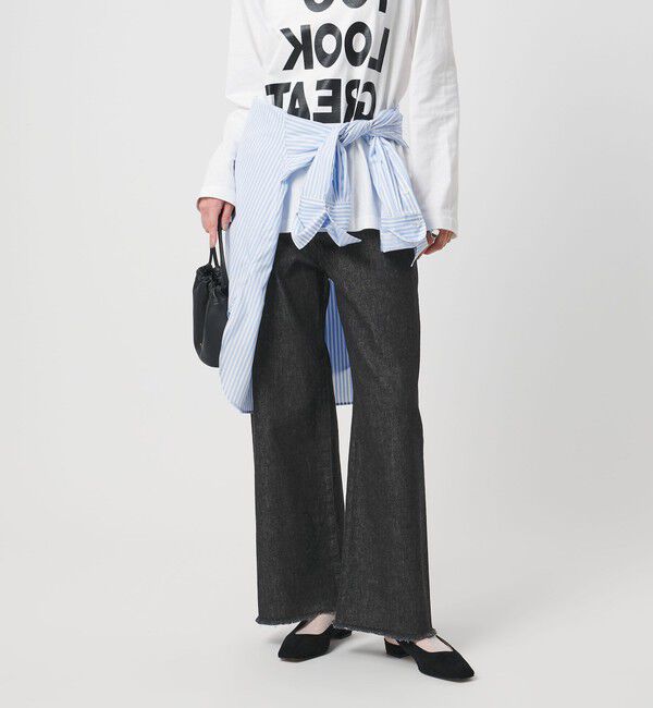 UNITED ARROWS「カットオフ デニムパンツ」|デニム|BLACK