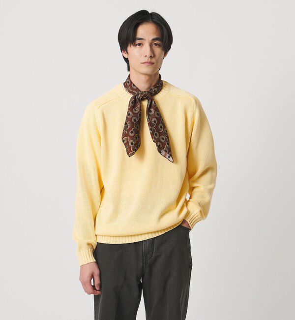 UNITED ARROWS「テープヤーン 天竺編み  クルーネック サマーニット」|ニット・セーター|YELLOW