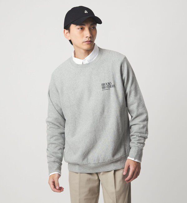 UNITED ARROWS green label relaxing「＜Brooks Brothers＞ロゴ クルーネック スウェットシャツ」|スウェット・ジャージ|MD.GRAY
