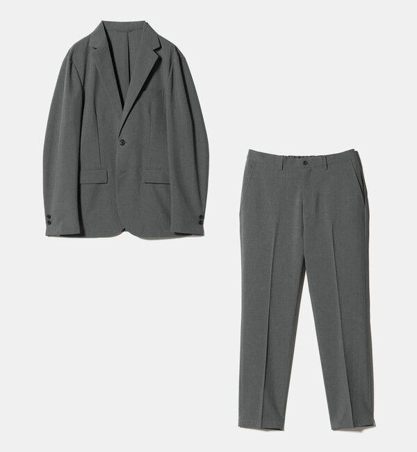 UNITED ARROWS green label relaxing「【WEB限定】JUST fit ドライポリエステル ナロー セットアップ -吸水速乾-」|テーラードジャケット|MD.GRAY
