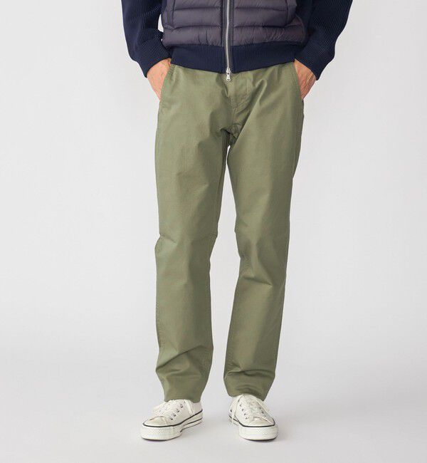 SHIPS「SHIPS:〈抗菌加工〉japan quality カラー テーパード スリム チノパンツ」|チノ|ライトオリーブ