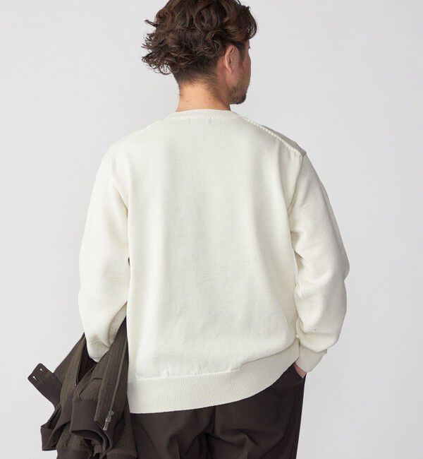 SHIPS「SHIPS:〈手洗い可能〉7ゲージ 2プライ ストローヤーン ギマ クルーネック ニット」|ニット・セーター|