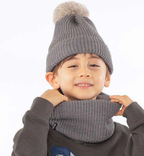 SHIPS KIDS「SHIPS KIDS:ポンポン ニット ワッチ」|ニット帽|