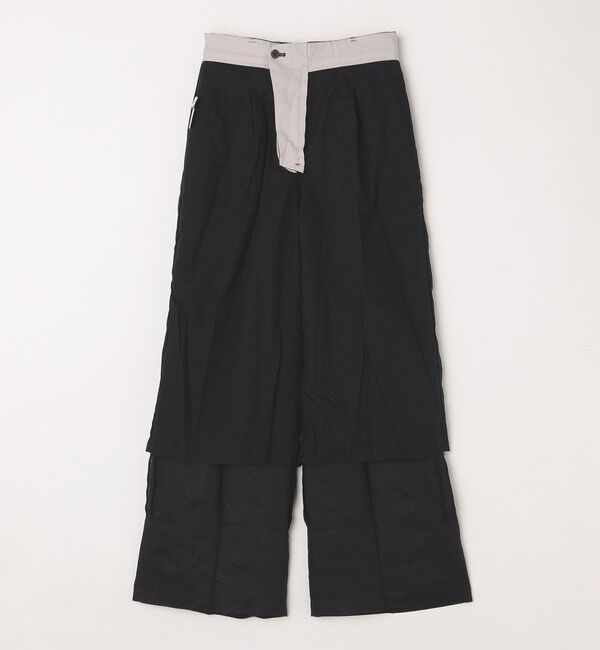 quaranciel「quaranciel:〈洗濯機可能〉ヘンプ ワイド タック パンツ」|スラックス|