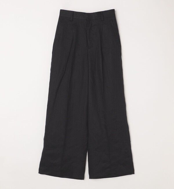 quaranciel「quaranciel:〈洗濯機可能〉ヘンプ ワイド タック パンツ」|スラックス|