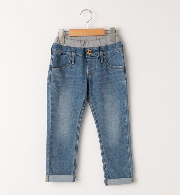 SHIPS KIDS「Lee:100～160cm / リブ ストレッチ テーパード デニム」|デニム|ライトブルー