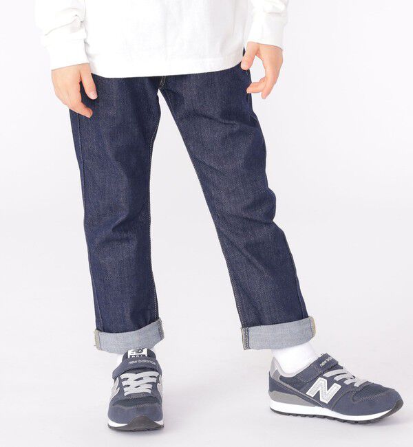 SHIPS KIDS「Lee:100～160cm / リブ ストレッチ テーパード デニム」|デニム|ネイビー