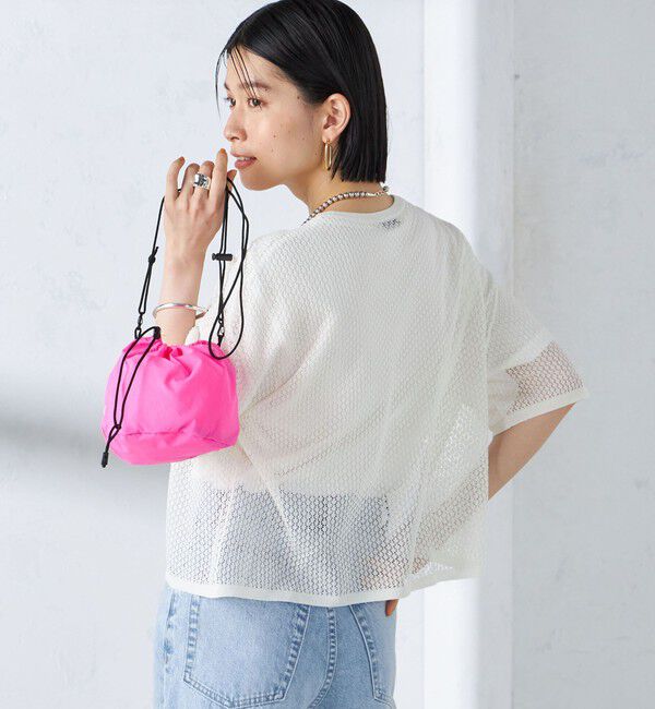 SHIPS for women「〈手洗い可能〉メッシュ編 半袖 ニット プルオーバー」|ニット・セーター|