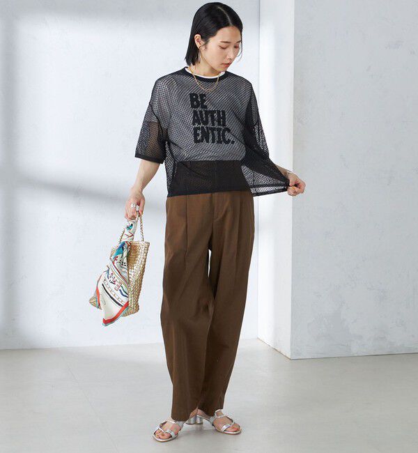 SHIPS for women「〈手洗い可能〉メッシュ編 半袖 ニット プルオーバー」|ニット・セーター|