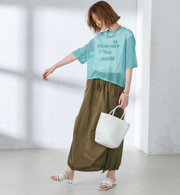 SHIPS for women「〈手洗い可能〉メッシュ編 半袖 ニット プルオーバー」|ニット・セーター|